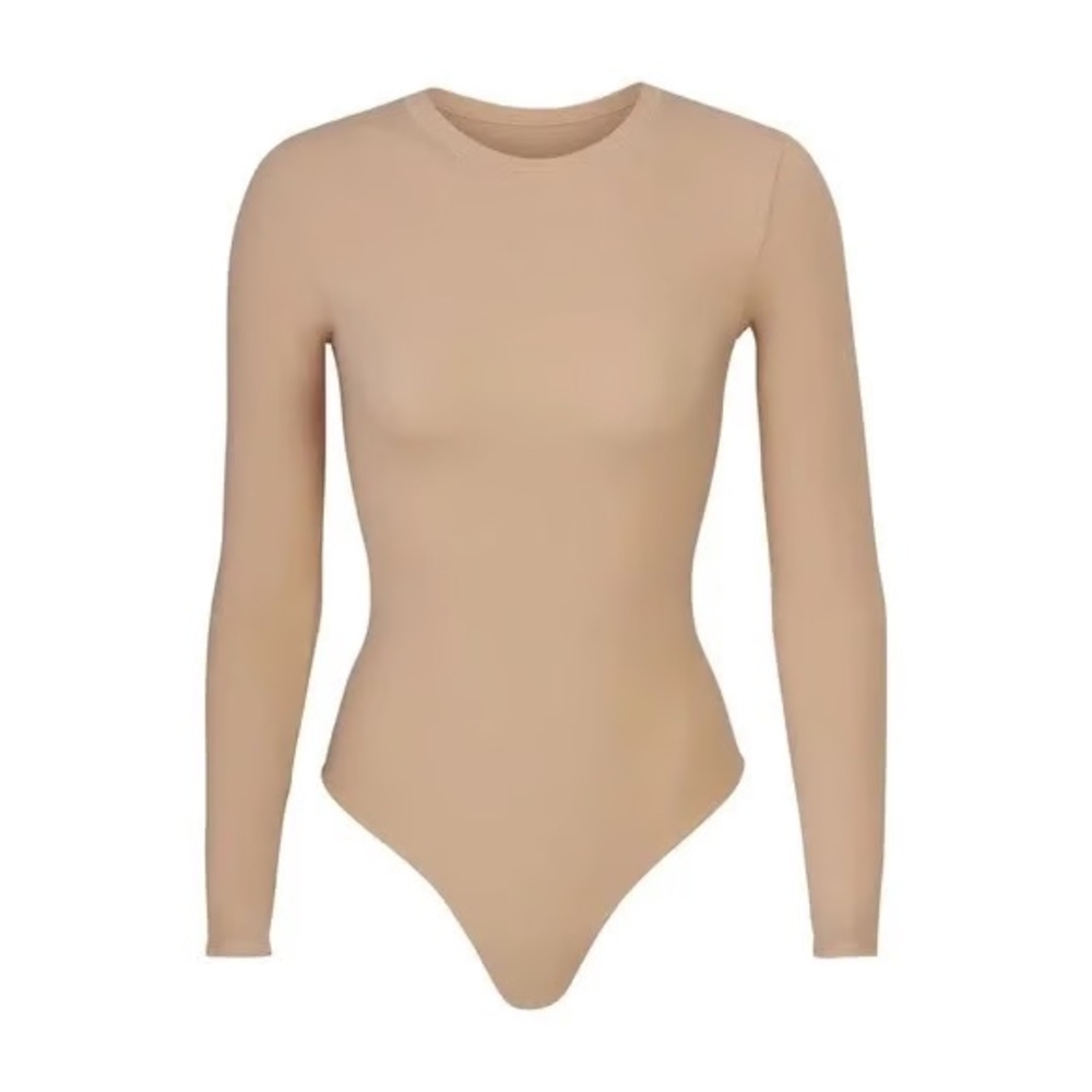 SKIMS Beige Long Sleeve Bodysuit
